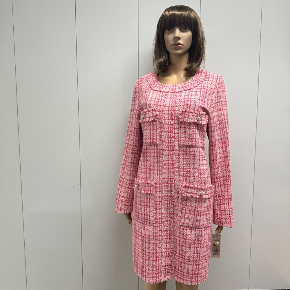 💖SALE! PINK ‘TWEED’ PLAID DRESS